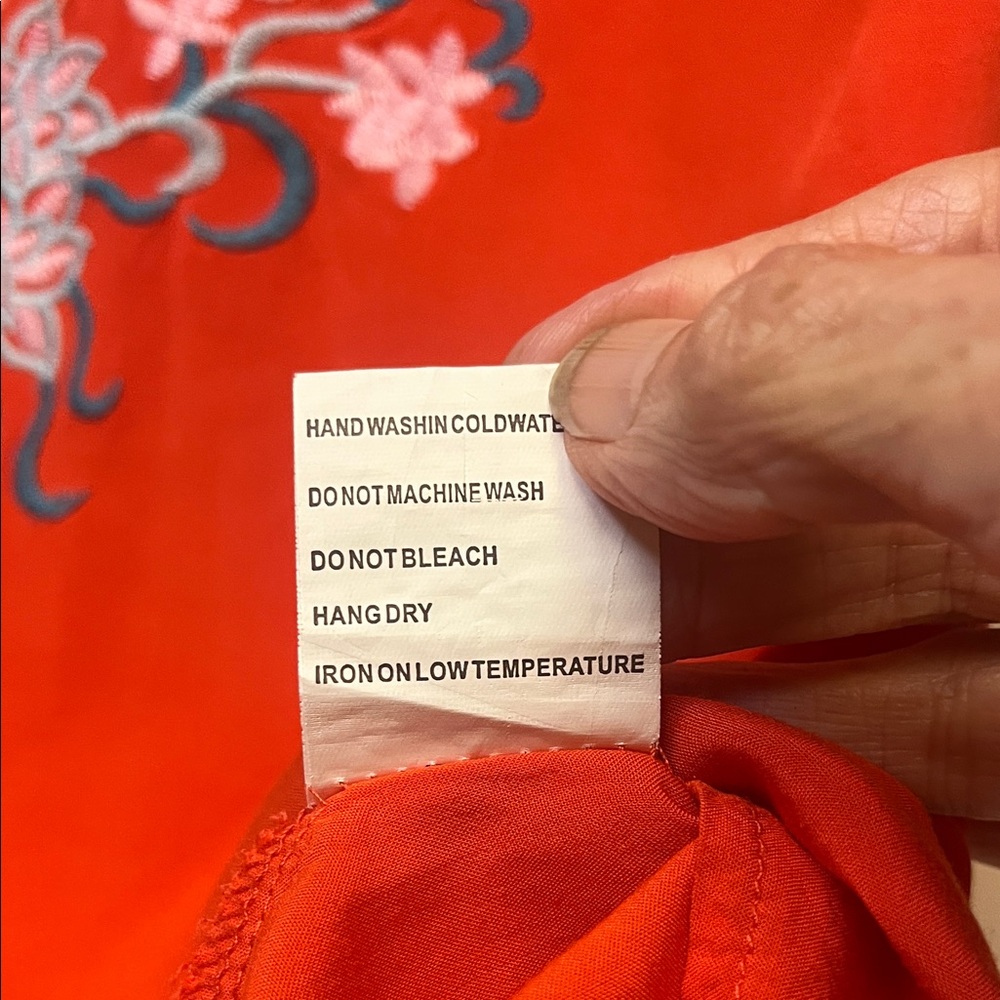 Solitaire Red Embroidered Ruffle Blouse - Picture 6 of 9